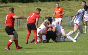 4. fragment meczu rugby: armia kanadyjska przeciw drużyna z Łodzi